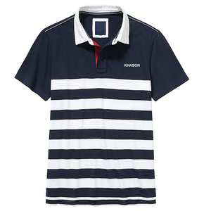 Diseño personalizado O-cuello para la camisa Polo para los hombres de secado rápido transpirable Impresión digital 100% Algodón Seda Poliéster Tejido - Product Image 4