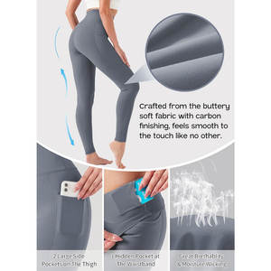 Custom Logo High Waist Breathable Yoga Pants Personalized Women's Workout Leggings for <b>Running</b> and Sports Casual Style - Product Image 3