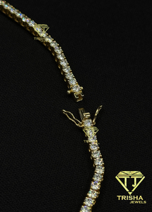 สร้อยคอประดับเพชรสีทองขาว14K สำหรับเทนนิสสร้อยคอแนวฮิปฮอปประดับอัญมณีวิบวับสำหรับบุรุษและสตรี - Product Image 5