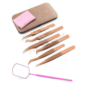 Nuevo estuche de piel sintética con punta puntiaguda para pinzas de extensión de pestañas Material de acero inoxidable - Product Image 2