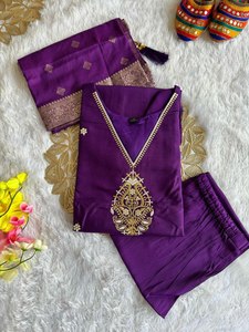 Especial para adultos 100% de alta calidad tradicional Navratri temporada desgaste seda romana Salwar Kameez conjunto precio al por mayor Ropa Étnica - Product Image 6