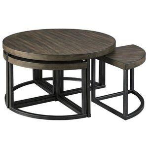 Vintage style <b>wooden</b> nesting <b>tables</b> with antique look for farmhouse inspired living rooms and <b>rustic</b> interior lovers - Product Image 2