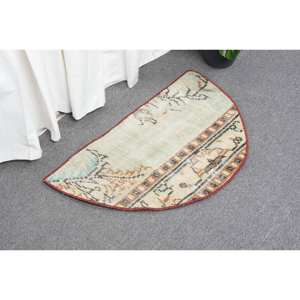 <b>Vintage</b> Beige Turkish <b>Rug</b> - 2.5ft x 1.5ft - Product Image 3