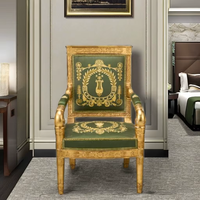 Fauteuil d'hôtel en bois massif sculpté à la main pour la durabilité pour la salle à manger chambre salon appartement villa bureau à domicile