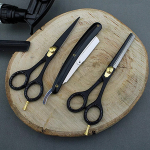 Ensemble de ciseaux de coupe de cheveux de salon Kit de cisailles à effiler pour coiffeur à domicile avec rasoir et étui pour hommes - Product Image 3