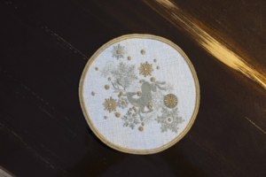 Giáng sinh Tuần lộc theo chủ đề Khăn ăn 40x40 cm vuông cổ điển hoa thêu chống trượt và có thể giặt được tái sử dụng để sử dụng nhà - Product Image 4