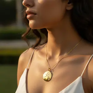 Collier pendentif étoile filante plaqué or fin pour femmes, bijoux du zodiaque, cadeau - Product Image 1