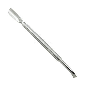 Herramienta de limpieza de cutículas de acero inoxidable con punta de cuchara, herramienta de precisión de doble cara para manicura, empujador de cutículas plateado de doble extremo - Product Image 6