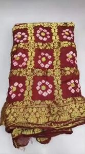 Sari en soie d'art ethnique élégant Bandhej, sari en soie d'art classique Bandhani à un prix imbattable auprès d'un fournisseur indien - Product Image 3