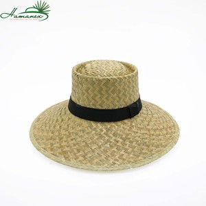 Chapeau de paille en raphia jaune pour printemps/été chapeau de Jazz décontracté respirant ceinture à motif brodé pour les voyages de pêche en plein air quotidiens - Product Image 2