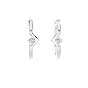 Boucles d'oreilles créoles en diamant de laboratoire 0,02 CT, clarté VVS-VS EF, or 18 carats, 14 carats, 10 carats et argent 925, or rose, or jaune, or blanc - Product Image 2