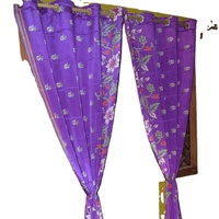 Tissu en soie de sari de style bohème coloré, personnalisable, haute résistance, pour rideaux, décoration murale, design patchwork peint, assortiment varié