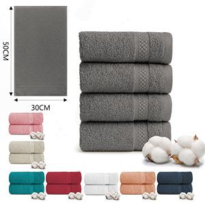 100% Cotton Woven Bath Towel Sets 30x50cm 500g/m2, Soft Absorbent and Durable Solid Color Including Hand Towels and Washcloths - Product Image 1