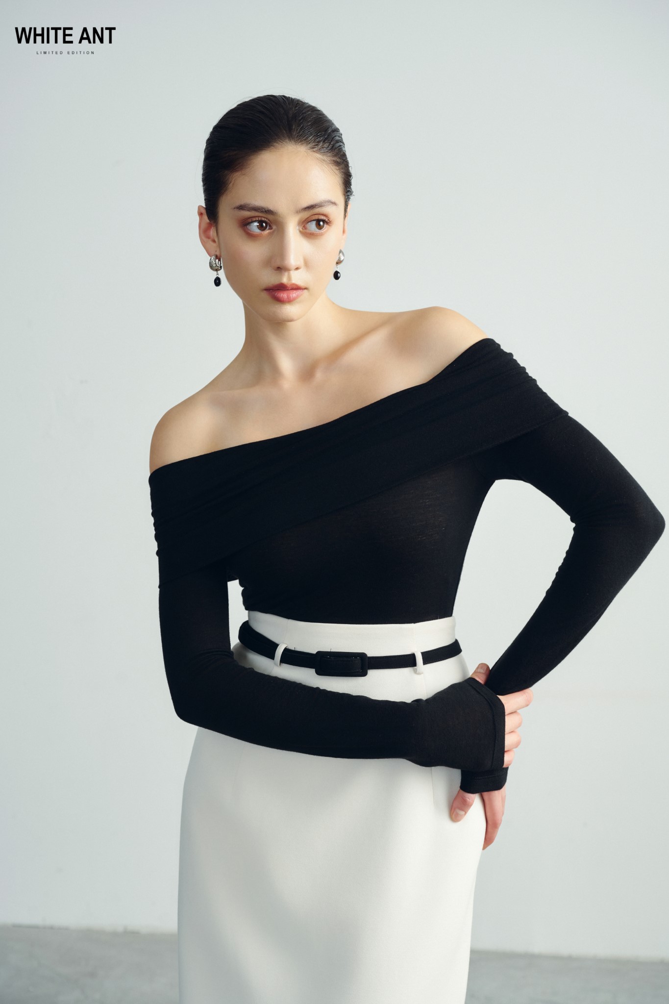 black and white skirts and dresses Asymmetrical Waist Dress
