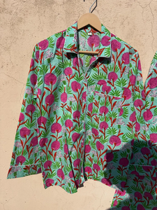 Pyjama indien imprimé main bloc Floral pur coton pyjama ensemble indien vêtements de nuit en coton - Product Image 5