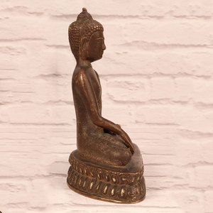 Estatua antigua hecha a mano decorativa de Buda, pieza llamativa de latón, decoración del hogar, decoración de mesa, artículo de decoración, 2017 - Product Image 5