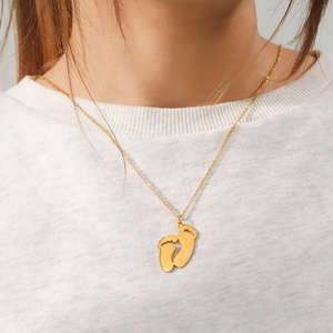 Collar Personalizado <span class=keywords><strong>de</strong></span> Acero Inoxidable Brillante con Colgante <span class=keywords><strong>de</strong></span> Pie, Joyería que No se Desvanece, Placas para Grabado Láser - Product Image 4