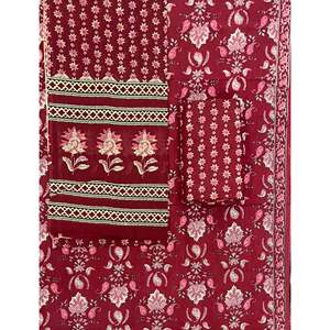 <b>Block</b> <b>Printed</b> Unstitched Indian Dress Material for Salwar Kameez & Saree Featuring Mulmul Dupatta - Product Image 1