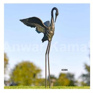 Venta caliente de hierro fundido de alta resistencia, escultura de jardín de flamenco independiente, escultura decorativa para patio, parque, Patio, decoración de jardín - Product Image 1