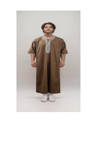 Hombres marroquíes Thobes bordado musulmán Jubbah ropa islámica de los hombres sólido árabe Arabia Saudita moda ropa islámica - Product Image 4
