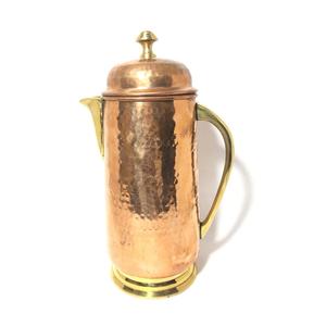 Pichet à eau potable en cuivre royal avec couvercle et poignée Pichet au design martelé durable à utiliser pour l'école et le bureau à domicile à faible coût - Product Image 4