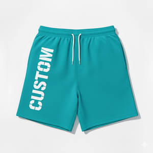 กางเกงขาสั้นผ้าซาตินพิมพ์ลายตามสั่งสำหรับผู้ชาย พร้อมงานปัก เอวสูง ปิดด้วยเชือกผูก เอวสม็อค ระบายอากาศได้ดี เหมาะสำหรับออกกำลังกาย ยิม และสวมใส่ลำลอง - Product Image 1