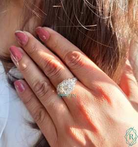 TCW – bague de fiançailles en Moissanite à coupe ronde avec diamant 2.50 - Product Image 5