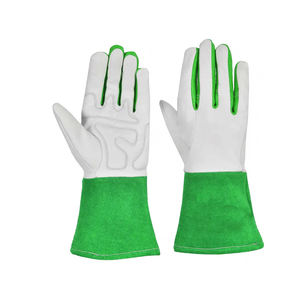 Guantes de soldadura de cuero de construcción para conductor con logotipo personalizado, antideslizantes, anticalor, guantes de cuero de seguridad con palma reforzada de piel de vaca - Product Image 2