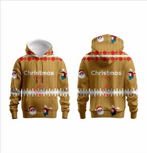 Winter Pullover <b>Men</b> <b>Hoodie</b> With 3D <b>Christmas</b> Logo New Year Pattern Oversized Drawstring Fleece Printed Sublimation Solid Design - Product Image 1