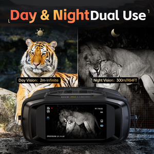 FNIRSI-Binoculares de visión nocturna 4K HD, gafas de visión nocturna, zoom digital 6X, 300m, para caza y camping, de doble uso diurno y nocturno - Product Image 2