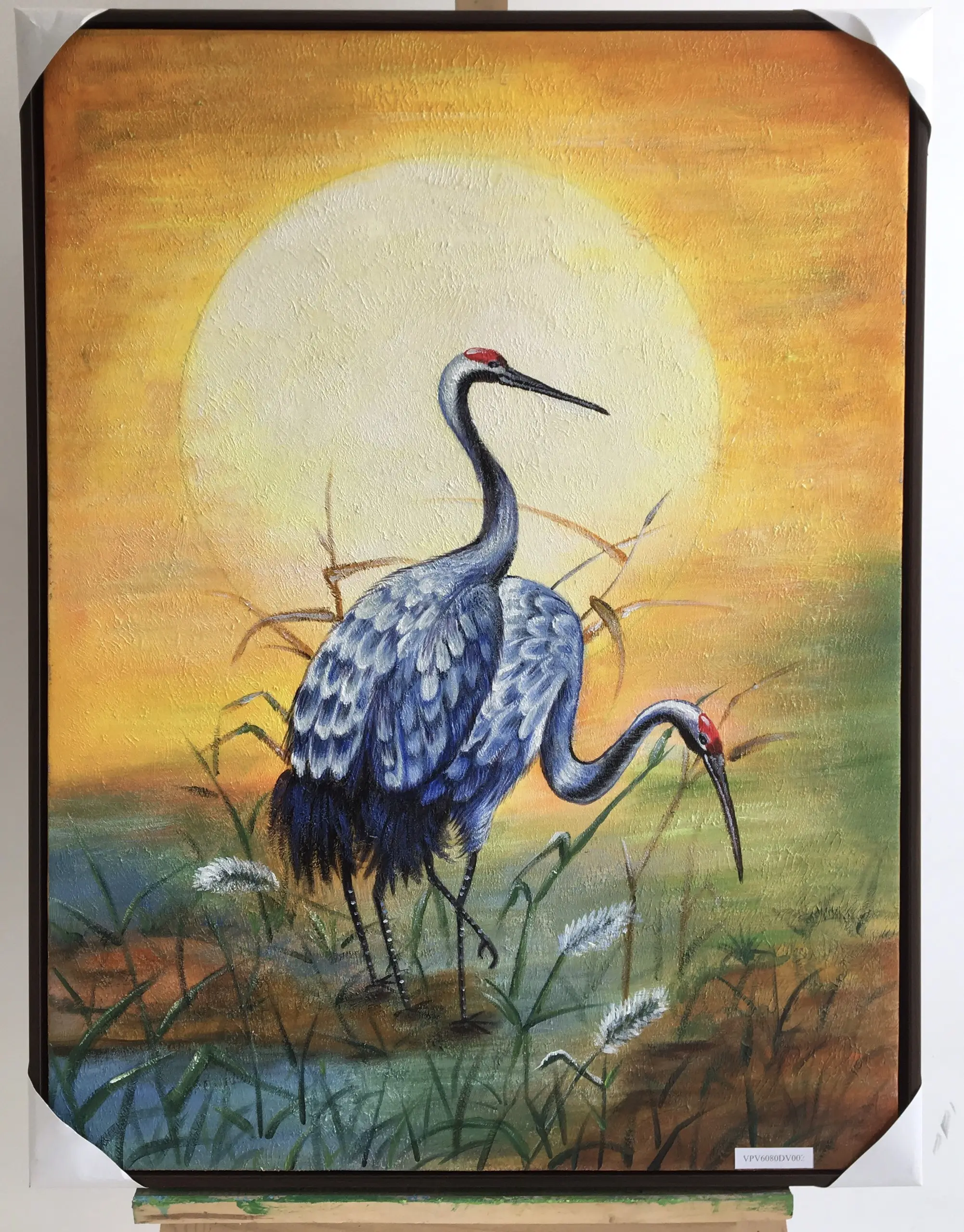 Vinpi Common Crane Landscape Bird Canvas Custom Oil Painting Decorative Garden Objects Paintings Hotel Home Cafe Office
