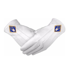 2025 Logo personnalisé francs-maçons blanc coton main gants maçonnique rite écossais 32e degré broderie extérieur respirant OEM - Product Image 1