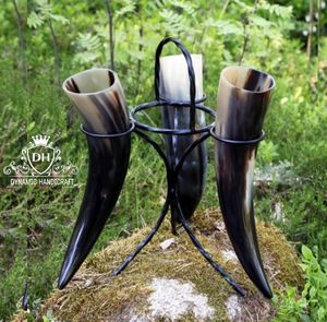 Cuerno para Beber Curvo Hecho a Mano de Estilo Medieval, Cuerno Natural Premium para Bar - Product Image 3