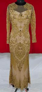 ชุดเดรสยาวถึงพื้นเอวธรรมชาติปักเลื่อมลูกปัดไข่มุกที่สง่างามประดับด้วยมือรายละเอียดตรงแบบทางการ - Product Image 4