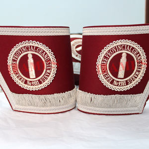 Craft Provincial Grand Stewards Lodge Oficiales Guanteletes Masonic Regalia Puños de mano con flecos - Product Image 3