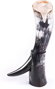 Cuerno vikingo para beber Ágata personalizada natural Cuerno para beber Tallado vikingo Cuerno para beber Búfalo por artesanía creciente - Product Image 4
