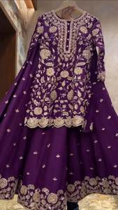 Hermoso diseñador de temporada de bodas Top Palazzo colección de ropa de mujer Chinon telas de seda con trabajo de bordado de secuencia - Product Image 3