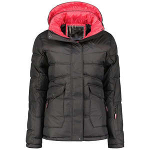 Chaqueta de invierno acolchada para mujer al por mayor OEM, de lona transpirable, con logo personalizado impreso, tejida, con capucha desmontable, de alta calidad. - Product Image 2