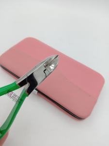 Coupe-ongles professionnels en acier inoxydable avec revêtement en poudre couleur céleri, coupe-ongles de précision, logo personnalisé, instruments de beauté - Product Image 3