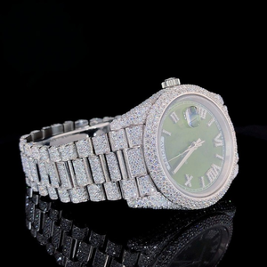 Reloj Deportivo de Lujo Miyota, de Cuarzo Analógico, con Acero Inoxidable, Diamantes Moissanite, Estilo Hip Hop, Hecho a Mano, Resistente al Agua de 3-5 ATM - Product Image 2