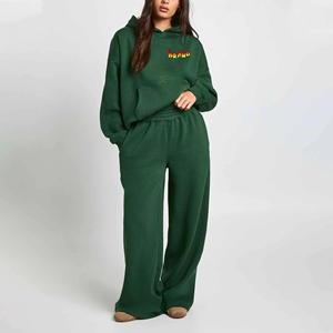 Conjunto Deportivo de Dos Piezas para Mujer, Sudadera y Pantalones de Chándal Largos de Felpa, con Estampado Digital Colorido Tie-Dye, Elegante, para Invierno - Product Image 1