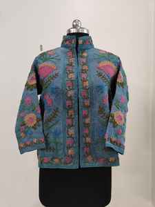 Chaqueta Suzani Exclusiva Bordada a Mano, Chaqueta Suzani de Algodón, Tela TNT, Chaqueta Suzani Bohemia para Mujer, Chaqueta Suzani Bordada SALT - Product Image 4