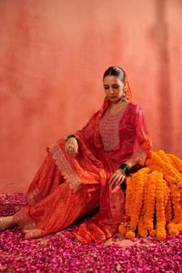 Vêtements de fête à la demande et look traditionnel Heavy Sharara Palazzo et Dupatta pour filles disponibles au meilleur prix - Product Image 4