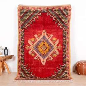 พรมโมร็อกโกแท้ ทำมือจากขนสัตว์ ลายเบอร์เบอร์แบบดั้งเดิม สไตล์วินเทจและโมเดิร์น สำหรับตกแต่งบ้าน - Product Image 2