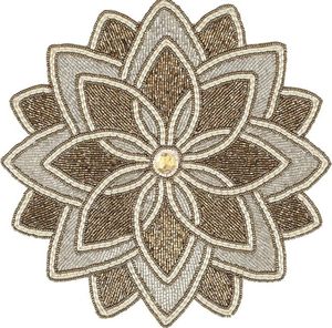 Handcrafted American Style <b>Round</b> Glass Beaded <b>Placemats</b> for Dining Table Wedding Christmas Family Gatherings Parties Decoration - Product Image 1