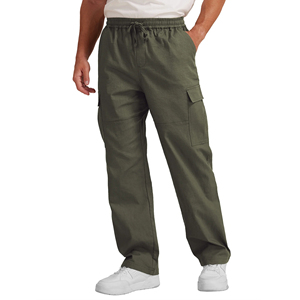 Pantalones de chándal Logotipo personalizado Poliéster Ropa deportiva suelta Ropa de calle lavada Pantalones de chándal rectos Entrenamiento Deporte Cargo Pantalones de hombre - Product Image 5