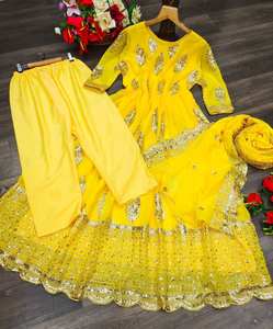 Último diseñador Faux Georgette bordado secuencia trabajo Anarkali Vestido por FabZone - Product Image 2