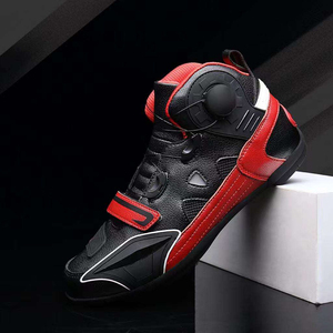 Chaussures de moto en cuir respirantes unisexes personnalisées, chaussures de vélo de route à fermeture automatique, chaussures de vélo de montagne, logo personnalisé - Product Image 1