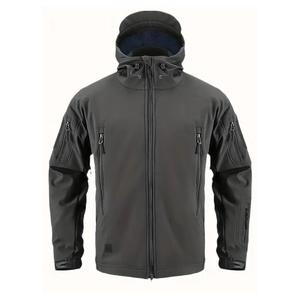 Vêtements de plein air Veste Softshell pour hommes Imperméable Coupe-vent Respirant Tactique Multi-Pocket Zipper Print - Product Image 4