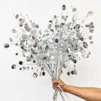 Bouquet personnalisé décoré de paillettes Or Argent 70cm de longueur 100cm de largeur Nouvelle arrivée Décoration de fête romantique simple et moderne